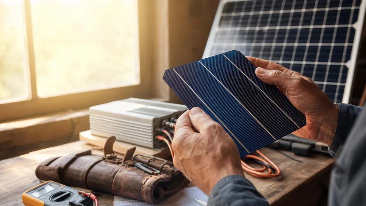 Chaîne énergétique d'un panneau photovoltaïque : fonctionnement